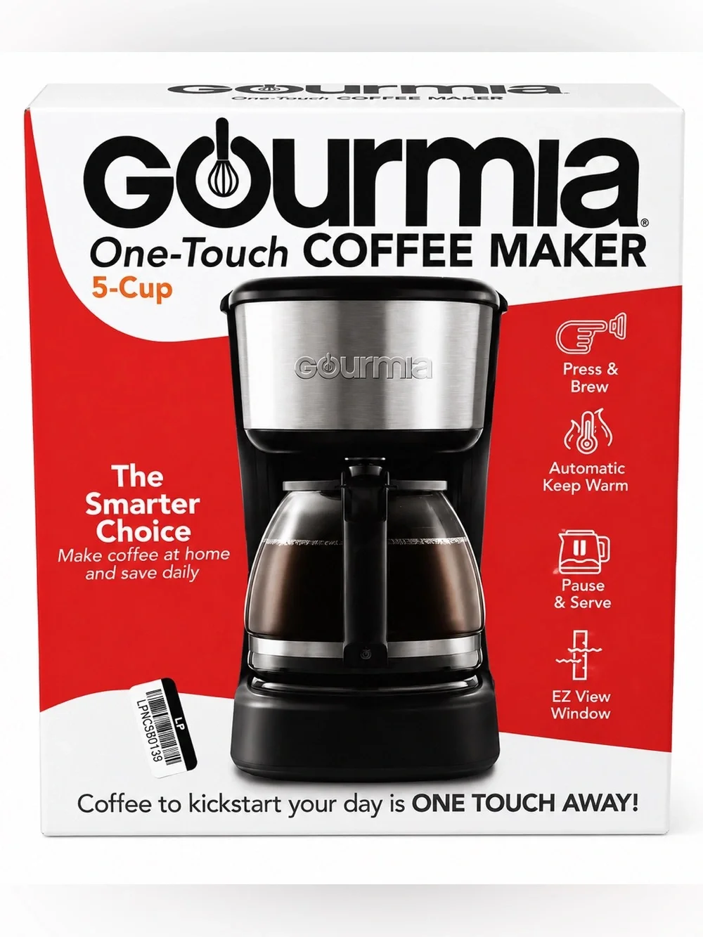 Gourmia One-Touch 5-Cup Coffee Maker - Picture 1 of 2